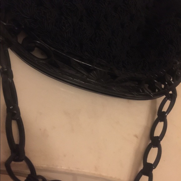 1950s Unique Vintage Black Crochet Clutch Bag♥️ - Picture 7 of 8